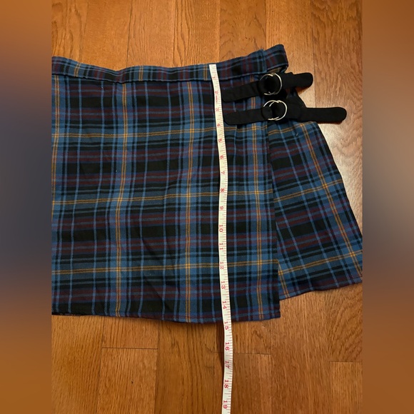 SO Blue and Purple Plaid Mini Skort with Buckle Accents. Size Juniors 11. NWT - Picture 5 of 9